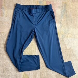 BONOBOS Stretch Tech Pants Men XL Blue Elastic Waist Flat Front Dress Casual